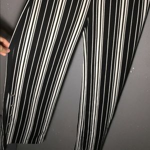 Black and white stripped palazzo pants